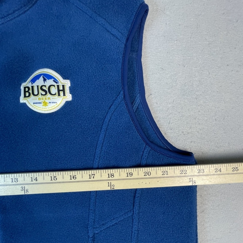 Eddie Bauer Vest Womens 2XL Blue Busch Beer Full Zip Fleece L.I.T. Tech New - Picture 8 of 11
